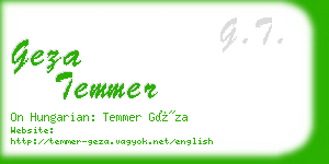 geza temmer business card